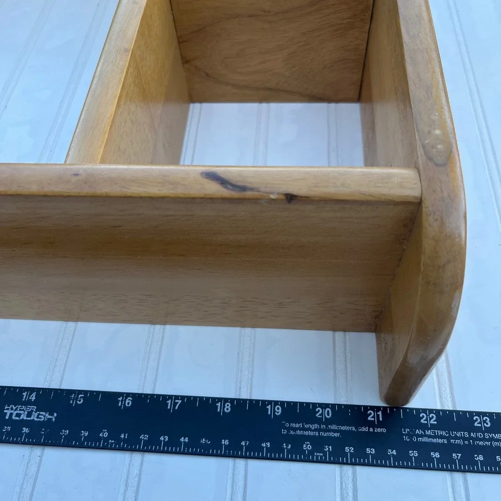 Vintage Solid Wood Wall Hanging Shadow Box Display Shelf 5 Compartment